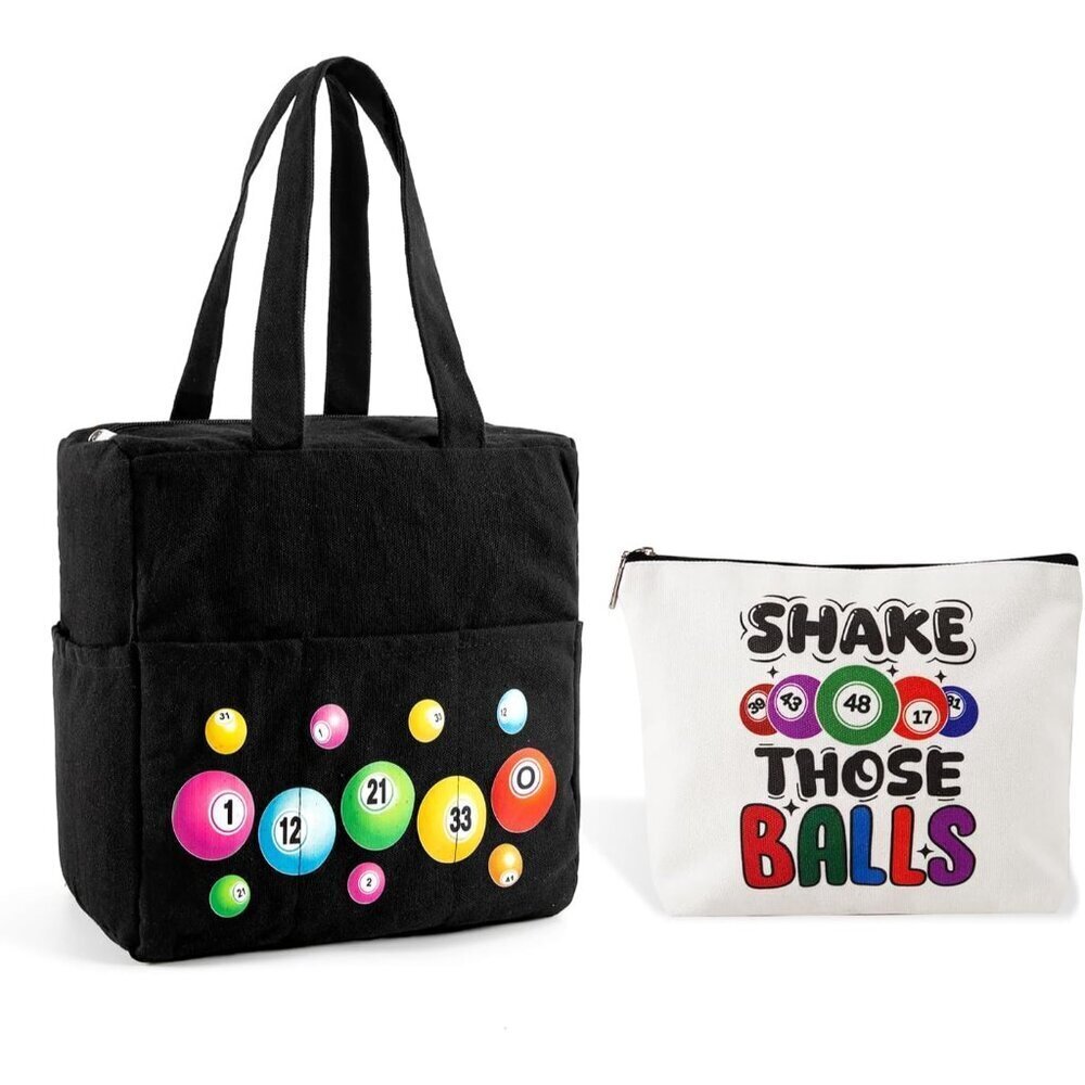 Bingo Bags with Pockets Polyester Large Capacity Travel Organizer Gifts